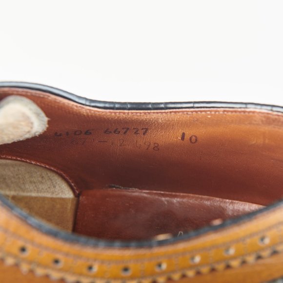 Eatonia Walnut Men's 10 M  LWB Longwing Wingtip Brogue Derby Vibram Goodyear - Picture 12 of 12